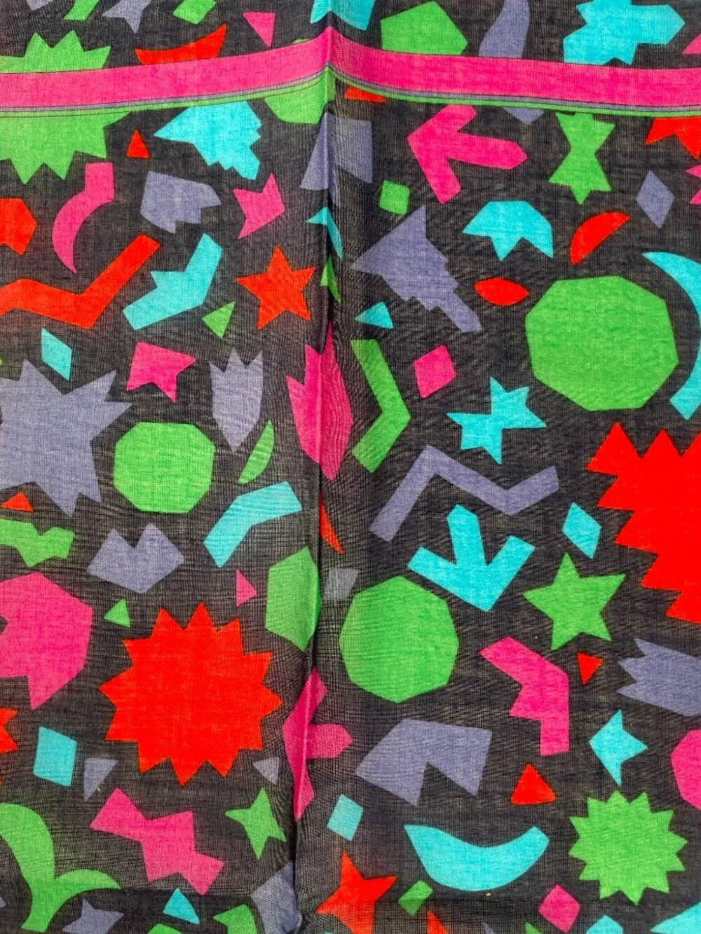Vintage Yves Saint Laurent Lightweight Cotton Geometric Scarf